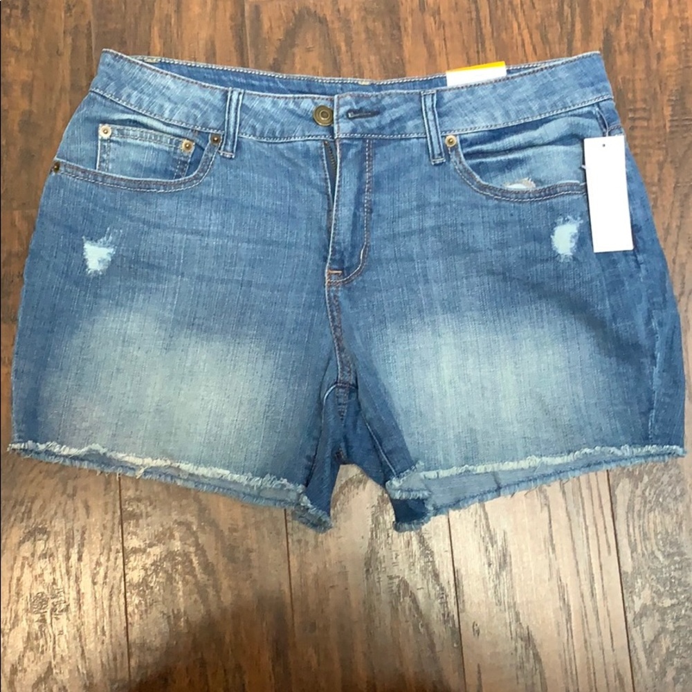 Medium Wash Cutoff Denim Shorts